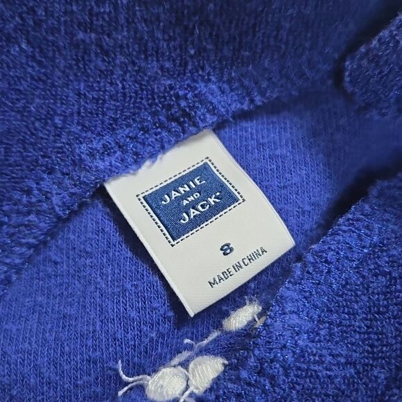 JANIE AND JACK BLUE LONG-SLEEVE SWIM COVER-UP, SIZE 8 - Picture 3 of 8